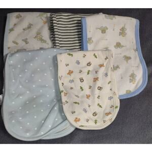 Five Carter's And Babies R Us Boys Burp Rags
